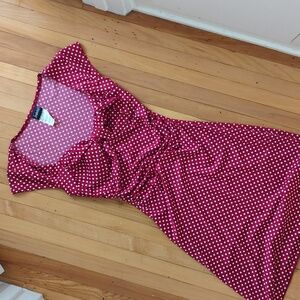 🆕 red dot minidress XS vintage Fredericks Of Hollywood